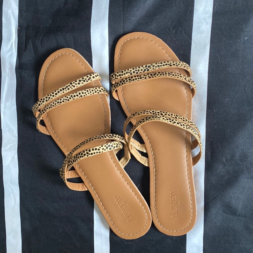 J crew leopard sandals